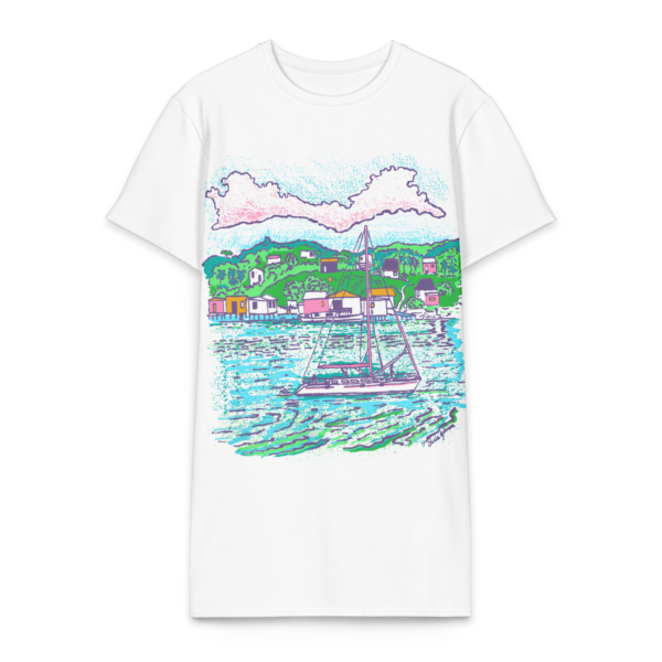 Catamaran Cruising The Bay - Cotton t-shirt dress