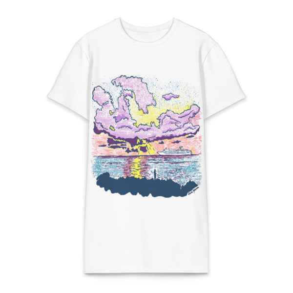 Cayman Cruise Ship at Sunset - Cotton t-shirt dress