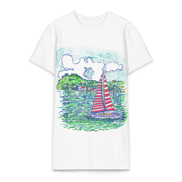 Caribbean Sailboat in the Wind - Cotton t-shirt dress