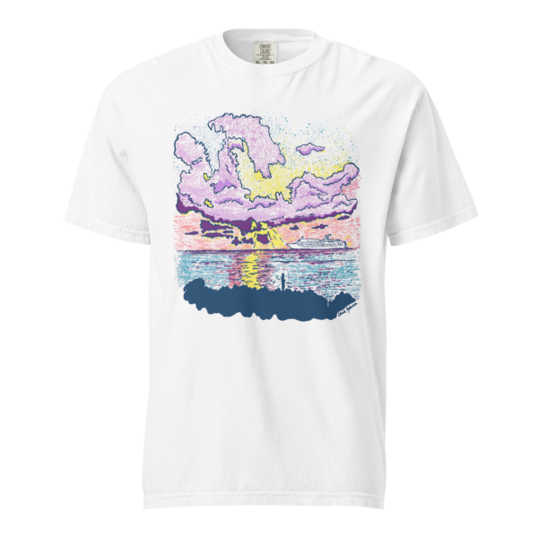 Cayman Cruise Ship at Sunset - Unisex garment-dyed heavyweight t-shirt