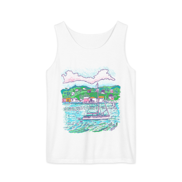 Catamaran Cruising The Bay - Unisex garment-dyed tank top