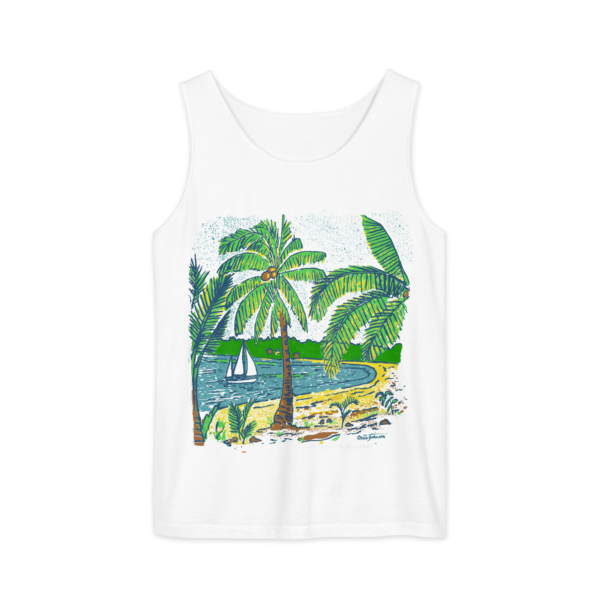 Paalm Trees at the Beach - Unisex garment-dyed tank top