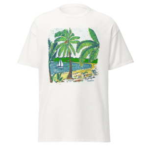 Beach and Palm Trees – Heavyweight Unisex Crewneck T-shirt | Gildan® 5000