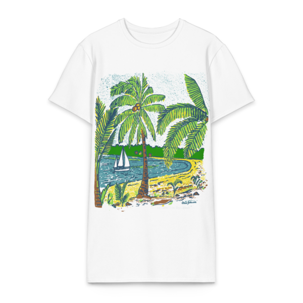 Palm Trees at the Beach - Cotton t-shirt dress
